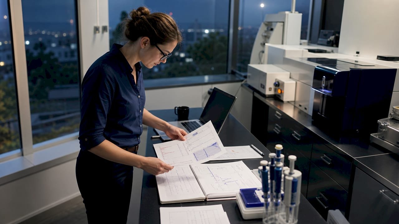 Scientist entering spectroscopy regression workflow data